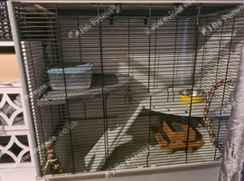 Large, small rodent cage and all accessories
