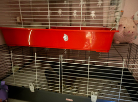 Red guinea pig/rabbit cage