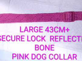 PINK LOCK CLICK FASTENING LARGE DOG COLLAR &pound;4.50
