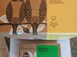 Green Feathers Bird Box Camera and LED Lamp