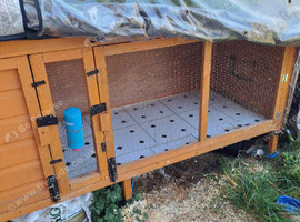 7ft custom built hutch with custom cover and extras