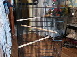 Black Tall Bird Cage narrow bars  for Finches or Canaries or 2 Budgies