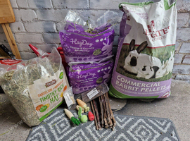 Rabbit food,hay and treats
