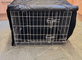 2 door dog crate with cover