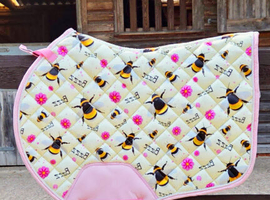 FLASH EQUESTRIAN bee yellow saddlecloth saddle pad brand new GP/Jump full size