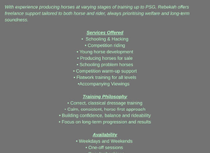 Freelance Coach & Rider