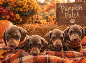 4 gorgeous chocolate mini dachshund   puppiespuppies