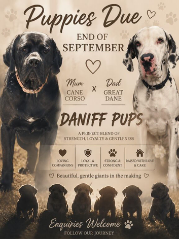 Daniff Puppies due. Great Dane x Mastiff
