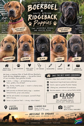 BOERBOEL SOUTH AFRICAN RIDGEBACK *Puppies*