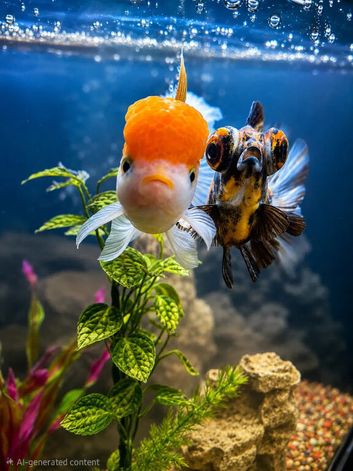 2 fancy gold fish