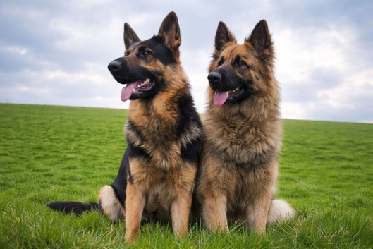 Long haired German shepherd