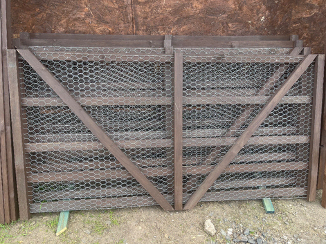 Hand made wire and wood hurdles