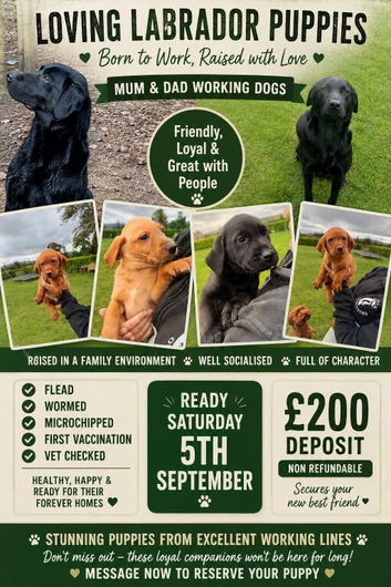 Stunning Labrador pups for sale