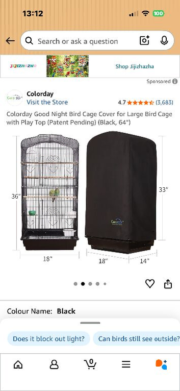 Bird cage cover