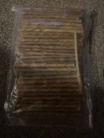 100 small natural hide twist chews