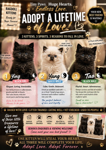 Litter trained independent and well pampered lap kittens