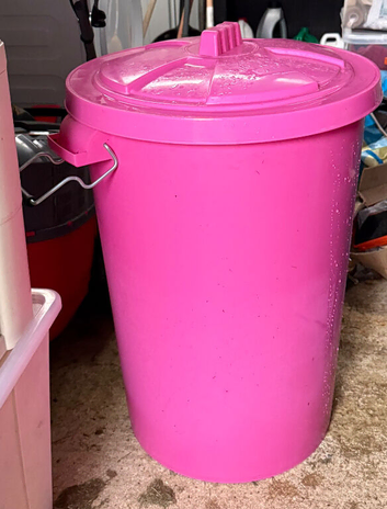 Pink feeding bin