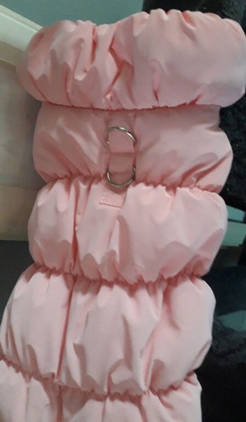 BABY PINK WARM DOG COAT SMALL SIZE AVAILABLE WITH A MATCHING PINK HARNESS AND LEAD SET FOR JUST &pound;40 ono FOR ALL
