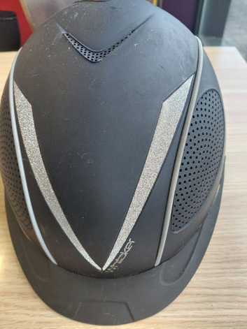 John whitaker ridung helmet size medium with sparkle and reflective detail