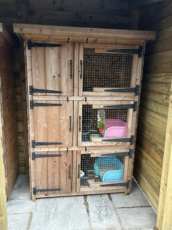 Custom built hutch 3 blocks of 3