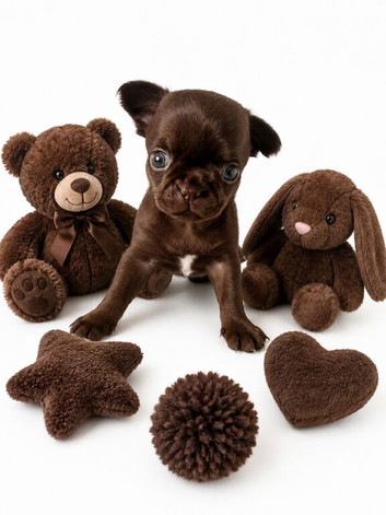 Dark chocolate smoothcoat male chihuahua apple
