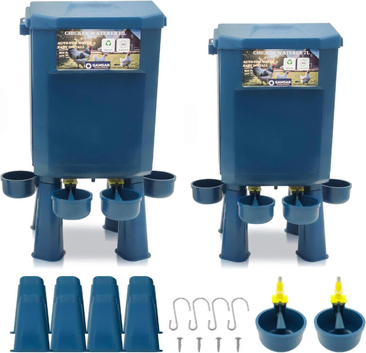 2-Piece Chicken Drinker Set (11L & 7L) &ndash; Automatic Anti-Waste Valve, BPA-Free