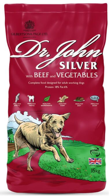 Dr John Silver Dry Dog Food 15kg - Beef with Vegetables