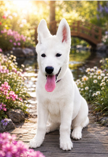 Happy husky female pup. Had second injection