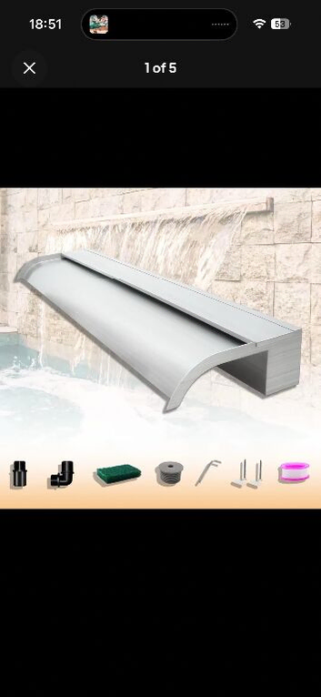 Pond waterfall spillway 90cm steel