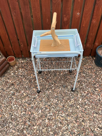 Parakeet play stand on wheels
