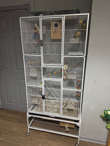 Extra large cage and setup for sale also have a smaller cage for sale