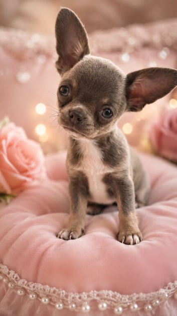Tiny apple head lilac tri female pup.