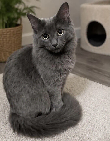 Ragdol x russian blue kitten male vaccinated