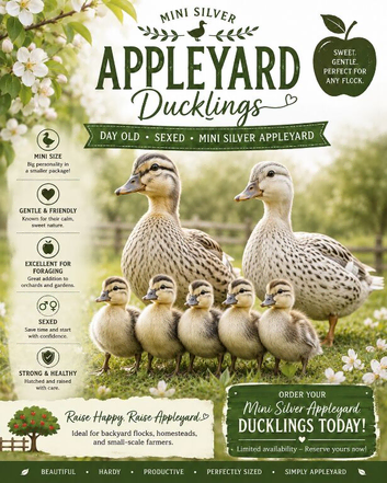 Female ducklings, miniature appleyard, runners, Khakis