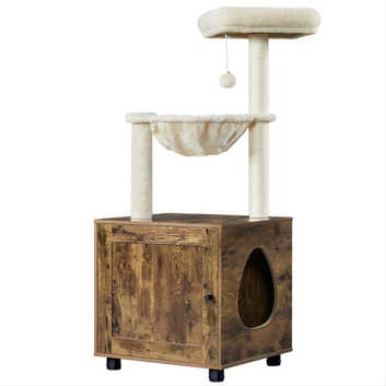 Paw hut cat tree with litter enclosure