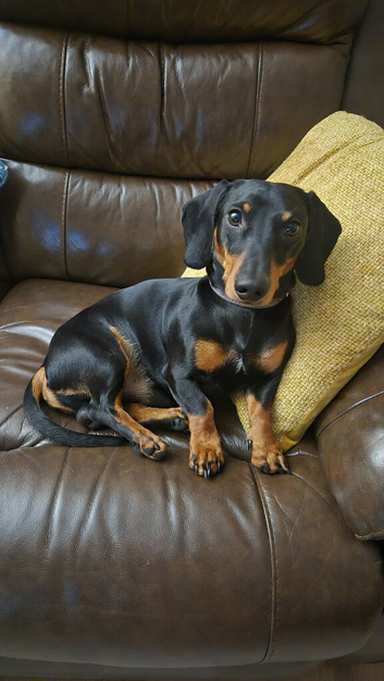 KC registered black and tan miniature dachshund