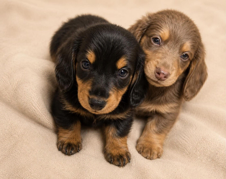 Mini long dachshunds