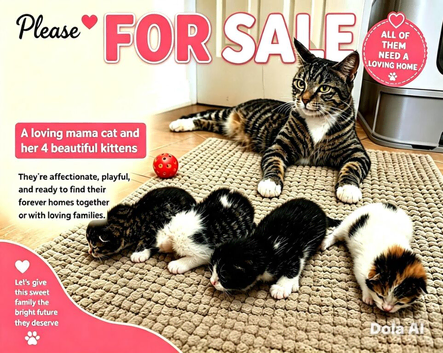 4 kittens for sale
