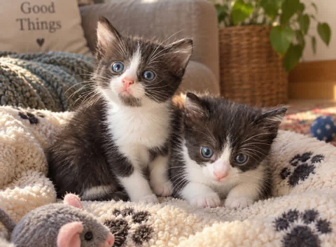 Beautiful Litter Of Black And White Kittens