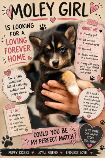 Beautiful Pomsky Puppie 1 Girl Available