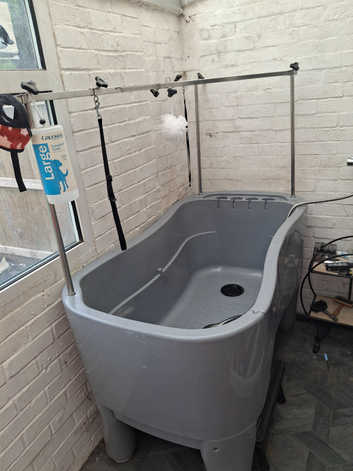 Dog grooming bath