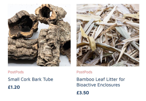 Full Range of Isopod, Millipede, Springtail & Invertebrate Accessories
