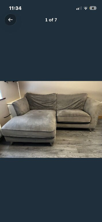 Grey sofa & arm chair