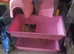 8 week old female baby rabbit with pink double cage and accessories