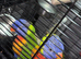 2 lovely rainbow lorikeets and cage