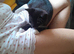 2 Black boy's Very evenly marked Black white girl Kittens