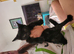 Girl black kitten