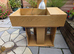 Tortoise table with bulb holder with shade
