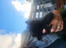 Boy black kitten