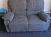 2 seater grey recliner sofa